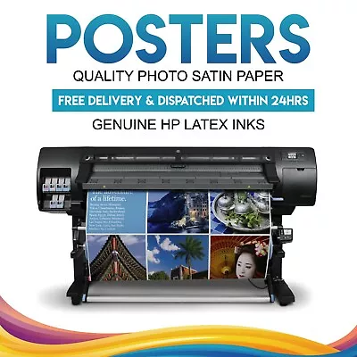 Your Photo Any Image Or Any Text Printed To Premium 200gsm Weight Poster Paper • £5.95