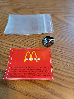 1978 Balfour McDonald's Fast Food QSC Employee Award Stainless Ring Size 5 • $159.99