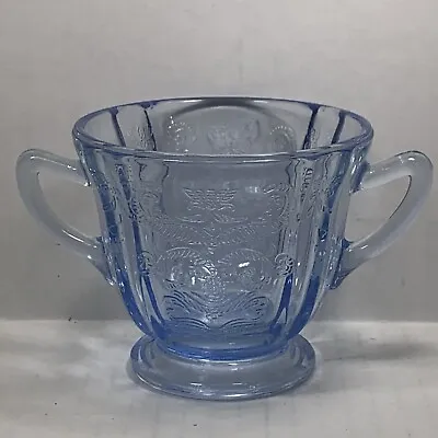 Vintage Indiana Glass Madrid Recollection Blue Sugar Bowl No Crack Chips • $9.89