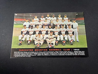 ORIG - 1962 Vancouver Mounties - Team Photo Postcard - PCL - CHEVRON - 6x9in. • $8.88