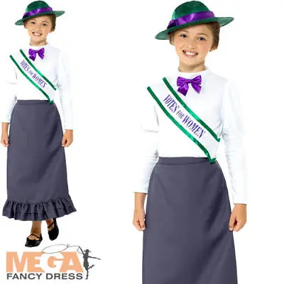 £11.99 • Buy Victorian Suffragette Girls Fancy Dress Pankhurst Dickens Kids Childrens Costume
