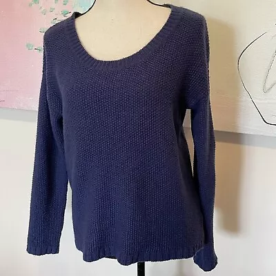 MADEWELL WALLACE HONEYCOMB SWEATER SLIGHTLY BOXY NAVY Sz Small Wool 97966 • $23