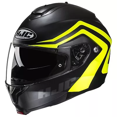 HJC C91 Nepos Motorcycle Helmet Hi-Viz 3X 3XL XXXL Modular Sunscreen Display • $144.99