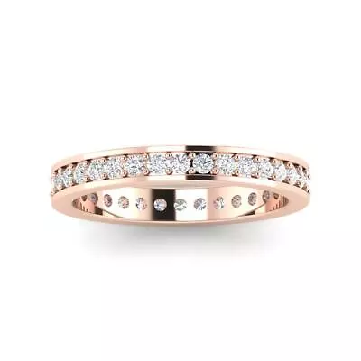 VS1 F 0.50 Ct Genuine Diamond Stackable Eternity Wedding Ring 14K Rose Gold RS 6 • $501.59