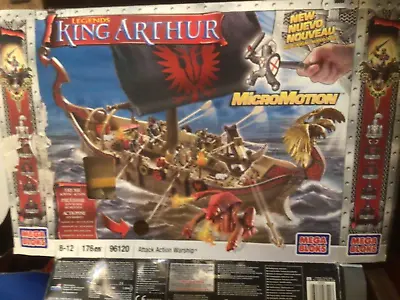 Mega Bloks Legends King Arthur 96120 Attack Action WarShip Used Box Damaged NIB • $60