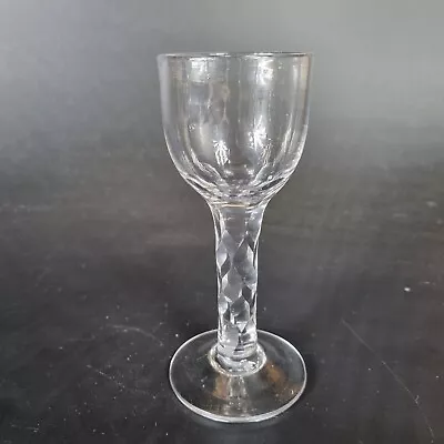 Antique 18th Century Wine/ Cordial Glass With Facet Cut Stem 13cm High • £95