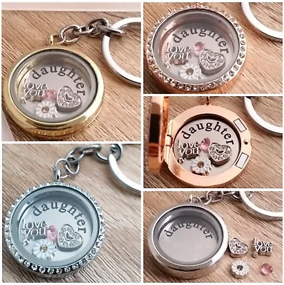 Memory Locket With Charms Gift For Daughter  Keyring Necklace  • £6.99