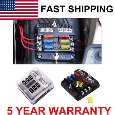 6 Way Electric Blade Fuse Holder Box Block Case 12/24V Car Truck Boat Marine Bus • $10.90