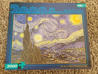 Buffalo Games THE STARRY NIGHT Vincent Van Gogh 2000 Pce Jigsaw Puzzle W/poster • $10