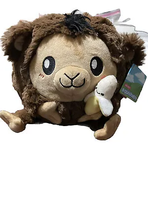 Mini Squishable Monkey 9  Plush W/ Banana Brown Stuffed Animal Chimp Ape Baby • $15