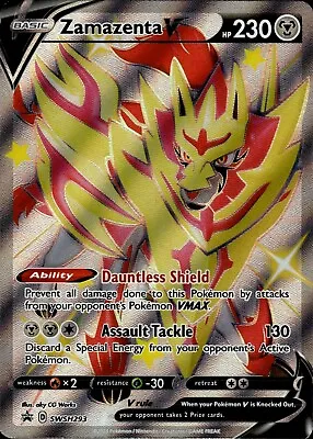 Pokemon SWSH Black Star Promo Shiny Ultra Rare Zamazenta V SWSH293 NM (DB) • $1.99