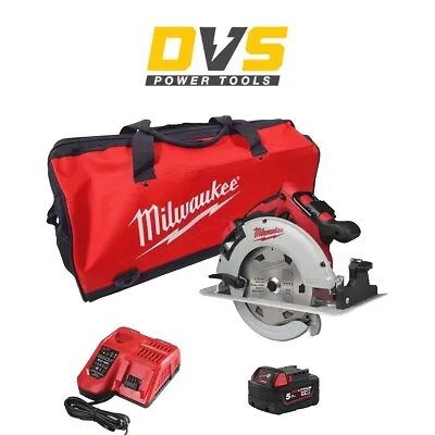 Milwaukee M18BLCS66-501B 18V 190mm Brushless Circular Saw 2x 5Ah Batts & 24  Bag • £369.95