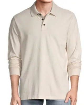 $19.95 • Buy St. Johns Bay Mens Long Sleeve Polo Shirt XL Oatmeal Heather NWT