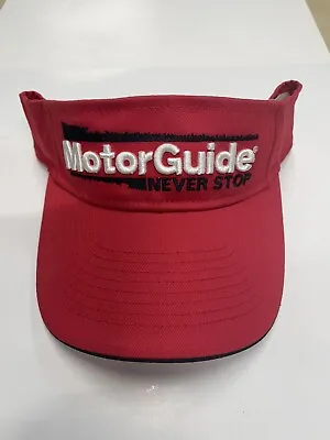 MotorGuide Never Stop Red Visor Hat Adjustable Outboard Motor Mercury NOS! • $4