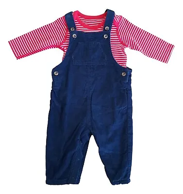 £8.99 • Buy Baby Boys Girls Dungaree With T-shirt Bodysuit Playsuit Romper Outfit Corduroy