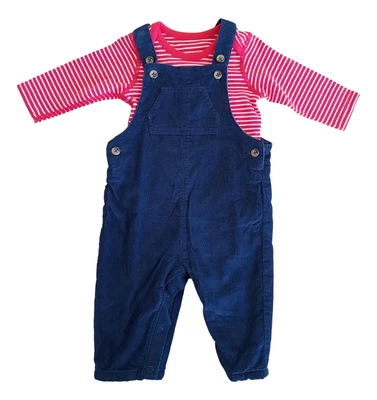 £8.99 • Buy Baby Boys Girls Dungaree With T-shirt Bodysuit Playsuit Romper Outfit Corduroy
