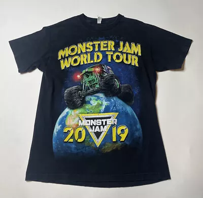 Monster Jam World Tour 2019 Monster Trucks T Shirt Mens Small Black Graphic • $14.95