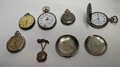 BB ) 8 Lots Of Antique & Vintage Pocket Watch's Silver & Gold Filled As Is • $5.50