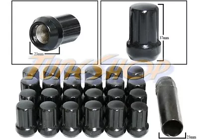 24 Duplex 7 Spline Wheel Lock Lug Nuts Key 14x1.5 M14 1.5 Acorn Close End Black • $26.95