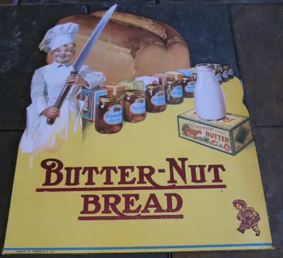 Vintage Butter-Nut Bread - Hanging Cardboard Store Sign Advertisement Boy • $19.99