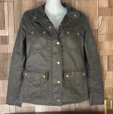 J. Crew The Downtown Field Jacket Mossy Brown (green) Waxed Cotton Women’s XS • $21.99