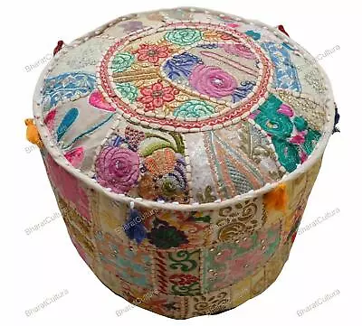 Home Decor Indian Cotton Hippie Chair Pouf Ottoman Cover Foot Stool Beautiful • $21.32