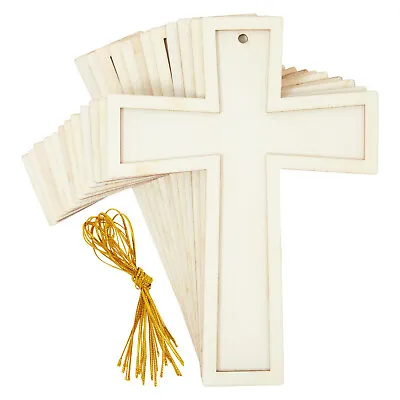 12 Pack Unfinished Wooden Crosses For DIY Crafts Ornament Easter Tree 3.8x5  • $10.99