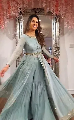 Gown Salwar Kameez Pakistani Indian Wedding Party Dress Bollywood Suit Sharara • $103.21