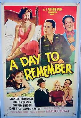 A DAY TO REMEMBER Movie Poster (VeryFine-) One Sheet 1955 Odile Versois 26202 • $10