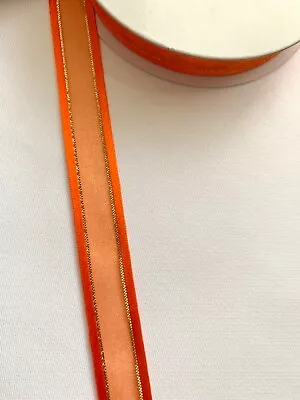 5/8  Satin & Metallic Gold Silver Edge Organza Sheer Ribbon Assorted Spool 25 Yd • $6.25