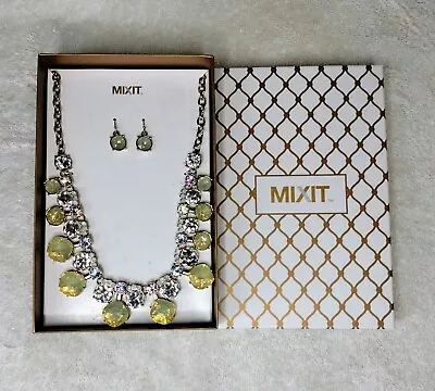 MixIt Necklace Earrings Gift Box Set Retro Jewelry Statement Mix It Lemon Yellow • $18.85