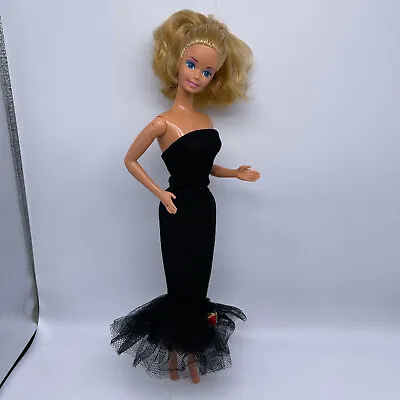 Vintage 90's Barbie Doll Solo In The Spotlight Dress Black Mermaid Gown • $34.50