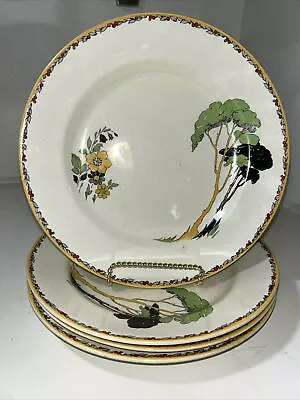 Vintage Palissy Set Of 4 9.75 Inch Plates Deco Rare • £43.37