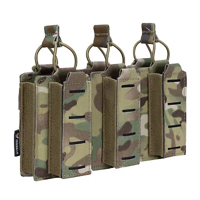 IDOGEAR Tactical LSR 9mm 556 Magazine Pouch Triple Mag Pouch MOLLE Laser Cut • $25.13