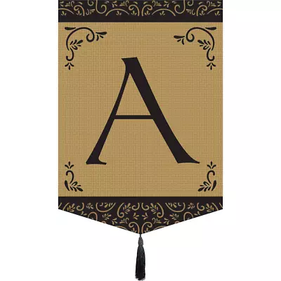 Garden Monogram Tassel Burlap Flag • $30.56