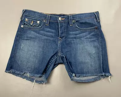 True Religion Jayde Cutoff Jean Shorts Blue 6  Inseam Women's 32 • $0.99