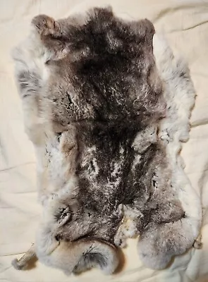 Genuine Rex Rabbit Skin Pelt Fur Hide Tanned Leather Black To Grey To White • $17