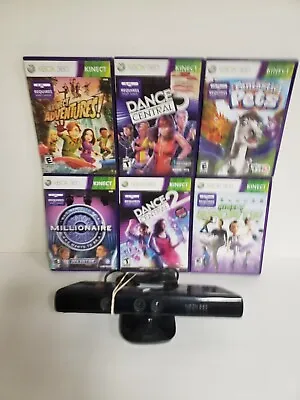 Microsoft 1414 Xbox 360 Kinect Sensor Bar OnlyBlack comes With Games Free Ship • $17.99