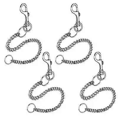 4 Pc Metal Chain Hook Key Rings 12 L Keychain Snap Swivel Lobster Claw Clasps • $11.65