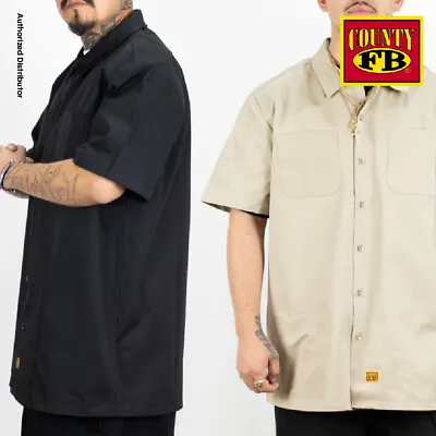 Fb County Mens Causal Short Sleeve Work Shirts Regular Fit Kackies Work Uniform • $32.99