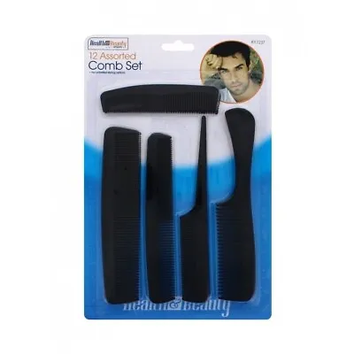 12 Pack Comb Set Assorted Black Brown Hairdressing Salon Barbers Hair Styling • £3.20