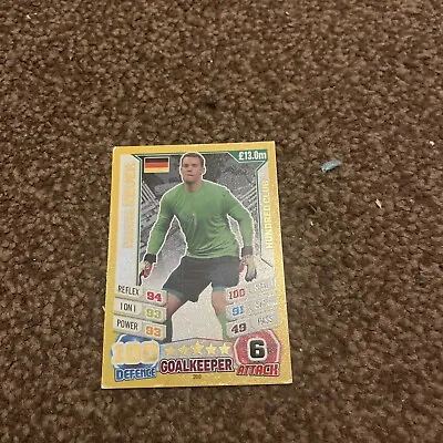 Match Attax Attack World Cup - Manuel Neuer Hundred 100 Club Excellent Condition • £2