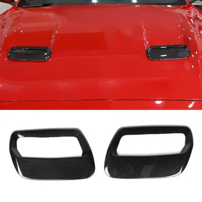 Carbon Fiber ABS Hood Engine Air Vent Cover Trim For Ford Mustang 2018 2019+ US • $28.11