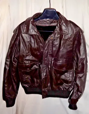 Vintage Leather Bomber Jacket Men’s Sz 42 Brown Flight Aviator A2. • $99.99