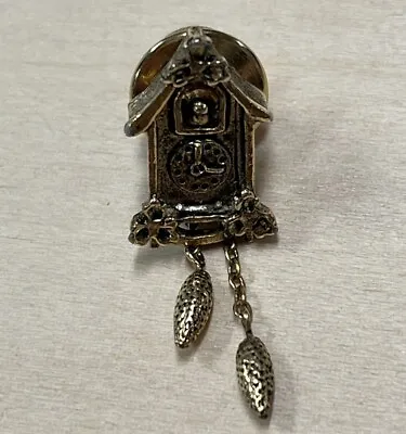 Avon Brooch Pin Cuckoo Clock Mini Jewelry Antique Gold Tone • $16.99