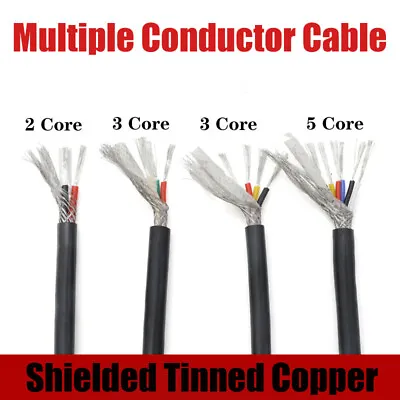 $10.31 • Buy Multiple Conductor Cable Soft Silicone Wire 2/3/4/6 Core Shielded Tinned Copper