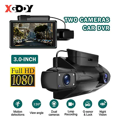 XGODY HD 1080P Car DVR 3  Lens Dash Cam Front And Rear Recorder Reversing Camera • $35.79