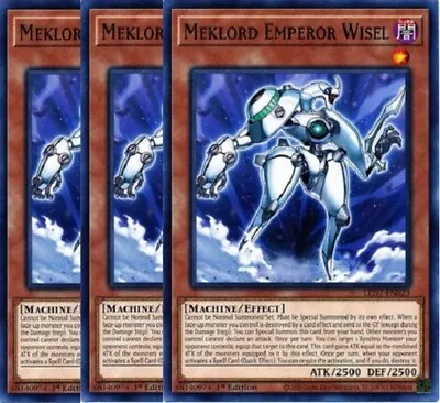 Yugioh - Meklord Emperor Wisel X 3 - 1st Edition NM - Free Holographic Card • $2