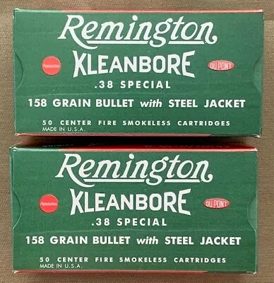 Remington Wwii  Cal. .38 Spl 158 Grain Ball W/steel Jkt  New Replica  Ammo Boxes • $10