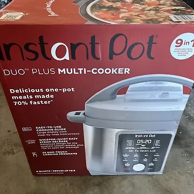 BNIB Instant Pot Duo Plus 6-Quart Whisper Quiet 9-in-1 Electric Pressure Cooker • $69.50